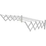 Amig - Ausziehbarer Wandwäscheständer | Hergestellt aus hochfestem Aluminium | Edelstahlfarbene Oberfläche | Maße: 140x14x3cm | Faltbarer Wäscheständer | Außenwäscheständer