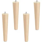 So-tech - 4 Stück Möbelfüße Buche massiv ø 45 / 25 mm Höhe 200 mm