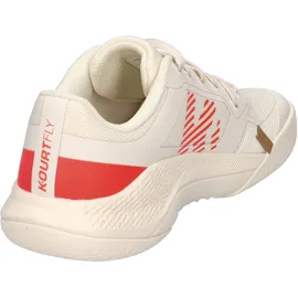 Kempa Hallen-Sport-Schuhe Kourtfly Three W in beige/fluo rot | Gr.: 7