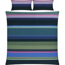 REDBEST Renforcé Gestreift Blau 200 x 200 cm + 40 x 80 cm