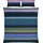 REDBEST Renforcé Gestreift Blau 200 x 200 cm + 40 x 80 cm