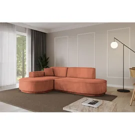 altdecor Ecksofa Ottomane Links MARI-L1-v3 - 243x171x83 cm Koralle, Velours