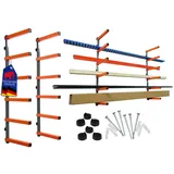 Proregal Kragarmregal Stahl 103x35x3 cm Grau/Orange 6 Ebenen 300 kg