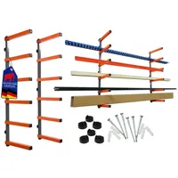 Proregal Kragarmregal Stahl 103x35x3 cm Grau/Orange 6 Ebenen 300 kg
