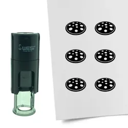 CombiCraft Selbstfärbender Stempel 'Pizza' in der Farbe Schwarz, Ø10mm