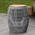 MARELIDA Beistelltisch Gartentisch oval fassförmig Gartenmöbel mit Behälter 49cm grau