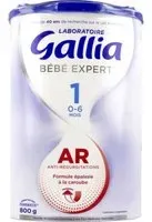 Gallia Bébé Expert AR 1, Denrée alimentaire destinée à des fins médicales spéciales, bt 80 Poudre 800 g