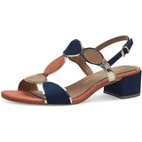 Marco Tozzi Damen Sandalen mit Absatz mit Verstellbarem Riemen Vegan, Blau 39 EU