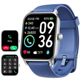 Smartwatch Damen mit Telefonfunktion, 1.8" Fitnessuhr Damen mit Alexa integriertem Pulsmesser/Schlaf/SpO2, Schrittzähler Uhr Damen mit IP68 wasserdicht,100+ Sportmodi, kompatibel mit Android & IOS