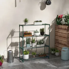 Outsunny Blumenständer Stahl, 89L x 28B x 107H cm