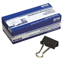 OTTO Office Foldback-Klammern 32 mm, schwarz schwarz, 3.2 cm