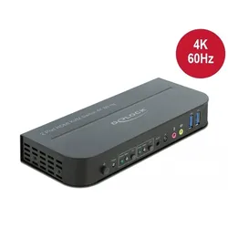 Delock 2x HDMI KVM Switch 4K 60 Hz mit USB 3.0 und Audio