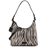 Burkely Animo Schultertasche Leder Schwarz/Grau