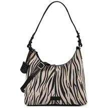 Burkely Animo Schultertasche Leder Schwarz/Grau