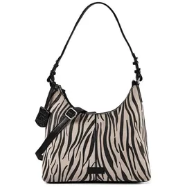 Burkely Animo Schultertasche Leder Schwarz/Grau