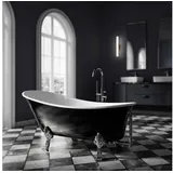 Bernstein - Freistehende Badewanne paris Acryl Schwarz glänzend 176x71cm ohne Standarmatur Füße Chrom