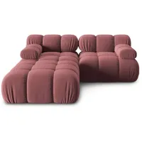 Micadoni Sofa Bellis, modular 3-Sitzer mit flachem Modul rosa