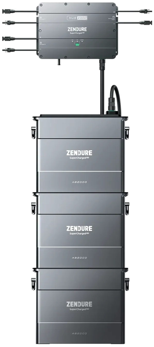 Zendure SolarFlow PV-Hub 2000 + 3x Zusatzbatterien 5760Wh AB2000 Speicher für Balkonkraftwerke - 0%