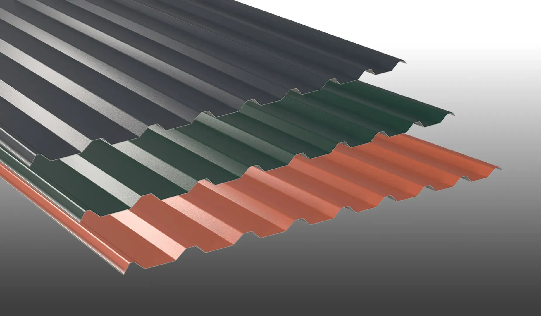 Trapezbleche 138/20, 0,5 mm, 60 my PURAMID - Dachbleche aus verzinktem Stahlfeinblech -2 Farben mit/ohne Vlies - 1135 x 1000 bis 7000 mm