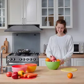 monzana Monzana® Schüssel mit Deckel 4er Set – Kunststoff BPA-frei, 900ml-4000ml, stapelbar, luftdicht, spülmaschinenfest, Rühr-, Aufbewahrung- & Backschüssel