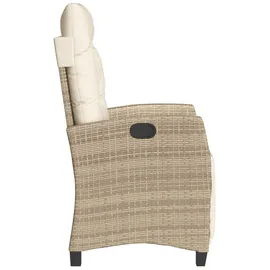 vidaXL Gartensessel mit Fußteil 58,5 x 69,7 x 34,4 cm beige 2 St.