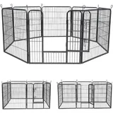 Melko Welpenauslauf 8 Elemente je 80x80cm Freigehege Laufstall Welpenzaun Welpengitter Hunde Welpen Freilauf Welpenfreigehege Welpenfreilauf Welpengitter Freilaufgehege
