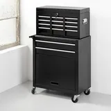 Tech-Craft 2 in 1 Werkstattwagen - schwarz, 7 Schubladen