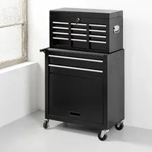 Tech-Craft 2 in 1 Werkstattwagen - schwarz, 7 Schubladen
