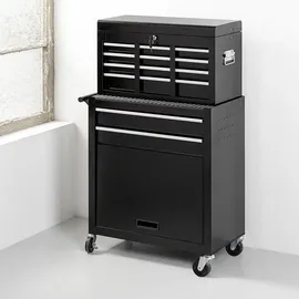 Tech-Craft 2 in 1 Werkstattwagen - schwarz, 7 Schubladen