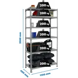 Proregal Schwerlastregal Giant Metal Shark HxBxT 250 x 110 x 40 cm Fachlast 200 kg Grau