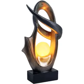 GLOBO LED Solar Deko Außen Lampe Feuer Effekt Garten Terrassen Beleuchtung Design Leuchte silber