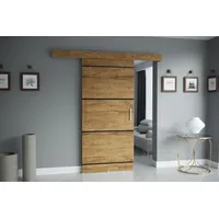 MINIO go for it, Zimmertür, Innentür "SALWADOR IV", 90cm, Craft Eiche/ Schwarz Farbe - Schwarz/Braun/Bronze/Dunkelbraun/Hellbraun