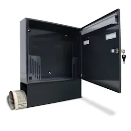 AL Briefkastensysteme Basic 1er Briefkasten RAL 7016 Anthrazit inkl. Zeitungsfach