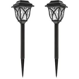 MARELIDA LED Solar Wegleuchten - Gartenleuchte mit Erdspieß - warmweiße LED - H: 44cm - L...