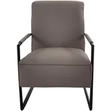 K+W Komfort & Wohnen Cocktailsessel 62 x 77 x 83 cm Braun mit bezogenen Armlehnen