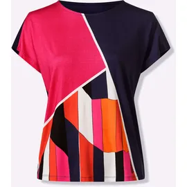 Heine Druck-Shirt in orange-marine-bedruckt | Gr.: 40