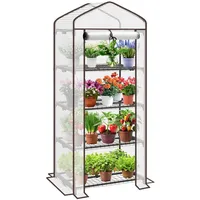 Sekey Mini Tomatengewächshaus mit 4 Regalböden, Folie Gewächshaus Klein Tomatenhaus Balkon Garten, Kleines Foliengewächshaus Stabil 160*70*50 cm, Weiß