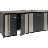 MCW Mülltonnenverkleidung O67-PK-4 260 x 125 x 84 cm schwarz
