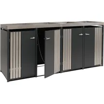 MCW Mülltonnenverkleidung O67-PK-4 260 x 125 x 84 cm schwarz