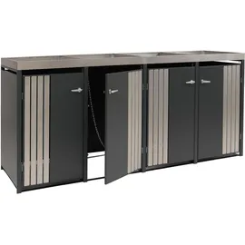 MCW Mülltonnenverkleidung O67-PK-4 260 x 125 x 84 cm schwarz