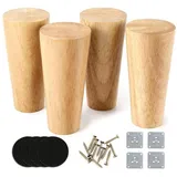 LuxusKollektion Möbelfuß Möbelfüße Holz Sofa Eiche Rund Möbelbeine Schrauben Schrank 10 cm braun
