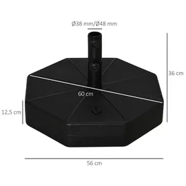 Outsunny Schirmständer Kunststoff 40 kg Schwarz