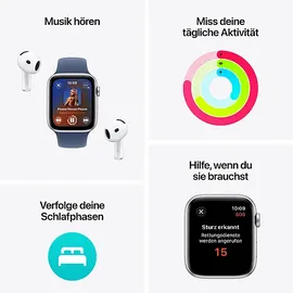 Apple Watch SE 2024 GPS 40 mm Aluminiumgehäuse Silber, Sportarmband Denim S/M