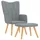 vidaXL Relaxsessel mit Hocker Stoff 64 x 95,5 x 66 cm Grau