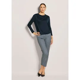 Madeleine Langarmshirt mit Wasserfallkragen in stahlblau | Gr.: 38