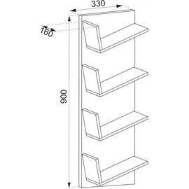 VCM Lansi Maxi Bücherregal 33 x 16 x 180 cm Braun