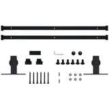vidaXL Mini Schiebetürbeschlag Set Schwarz 200 cm
