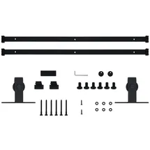vidaXL Mini Schiebetürbeschlag Set Schwarz 200 cm