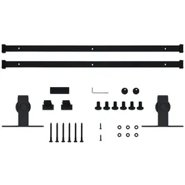 vidaXL Mini Schiebetürbeschlag Set Schwarz 200 cm