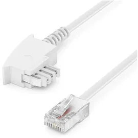 deleyCON 20m Routerkabel TAE-F auf RJ45 (8P2C) Anschlusskabel Kompatibel mit DSL ADSL VDSL Fritzbox Internet Router an Telefondose TAE - Weiß